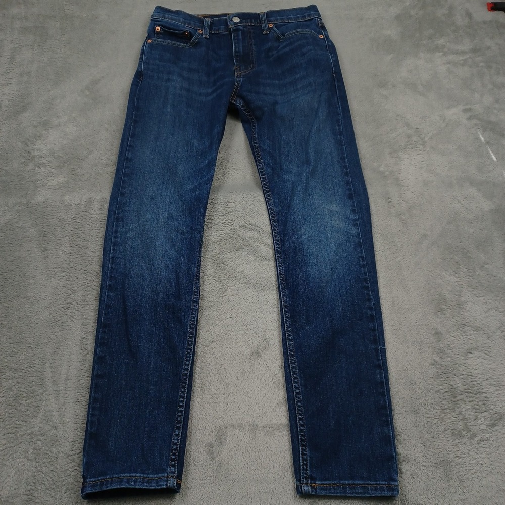 Levis 512 Jeans Mens 30x30 Blue Denim Tapered Fit Distressed Casual